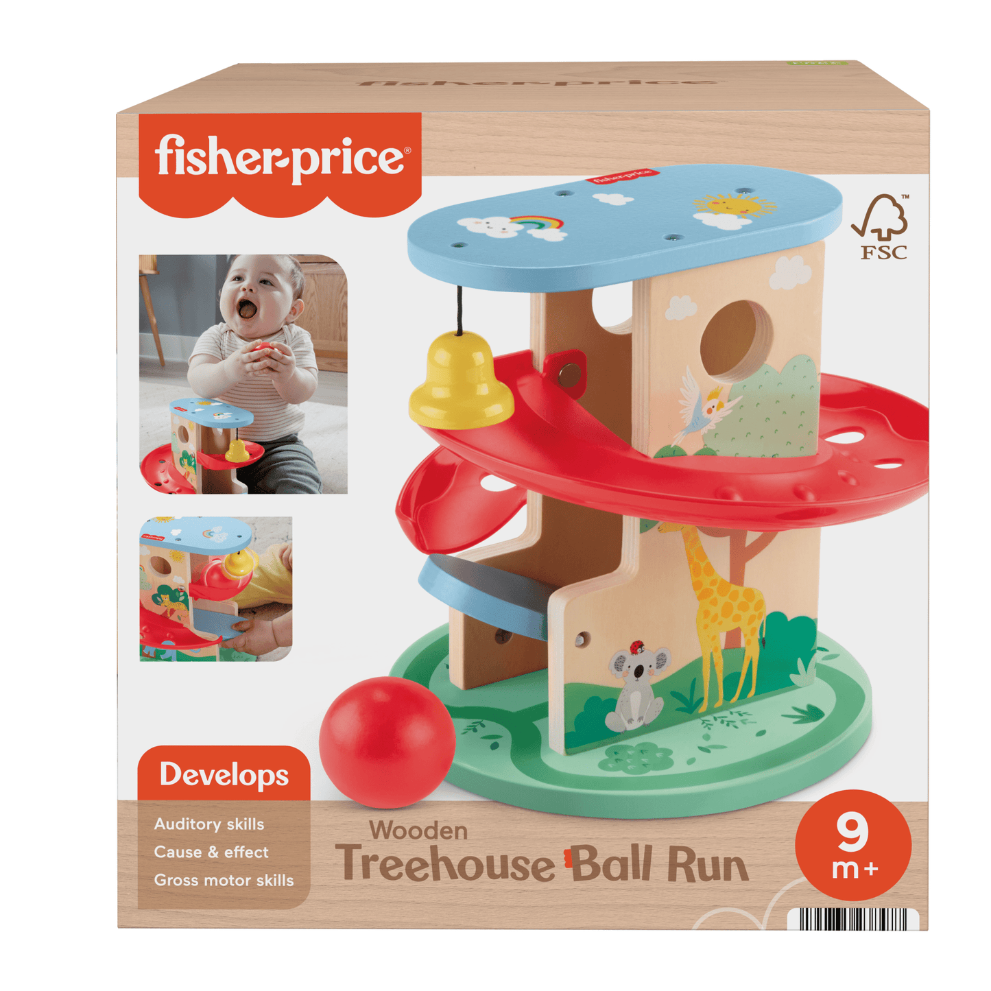 Fisher-Price Circuit Cabane à Balle en Bois, 2Éléments en Bois