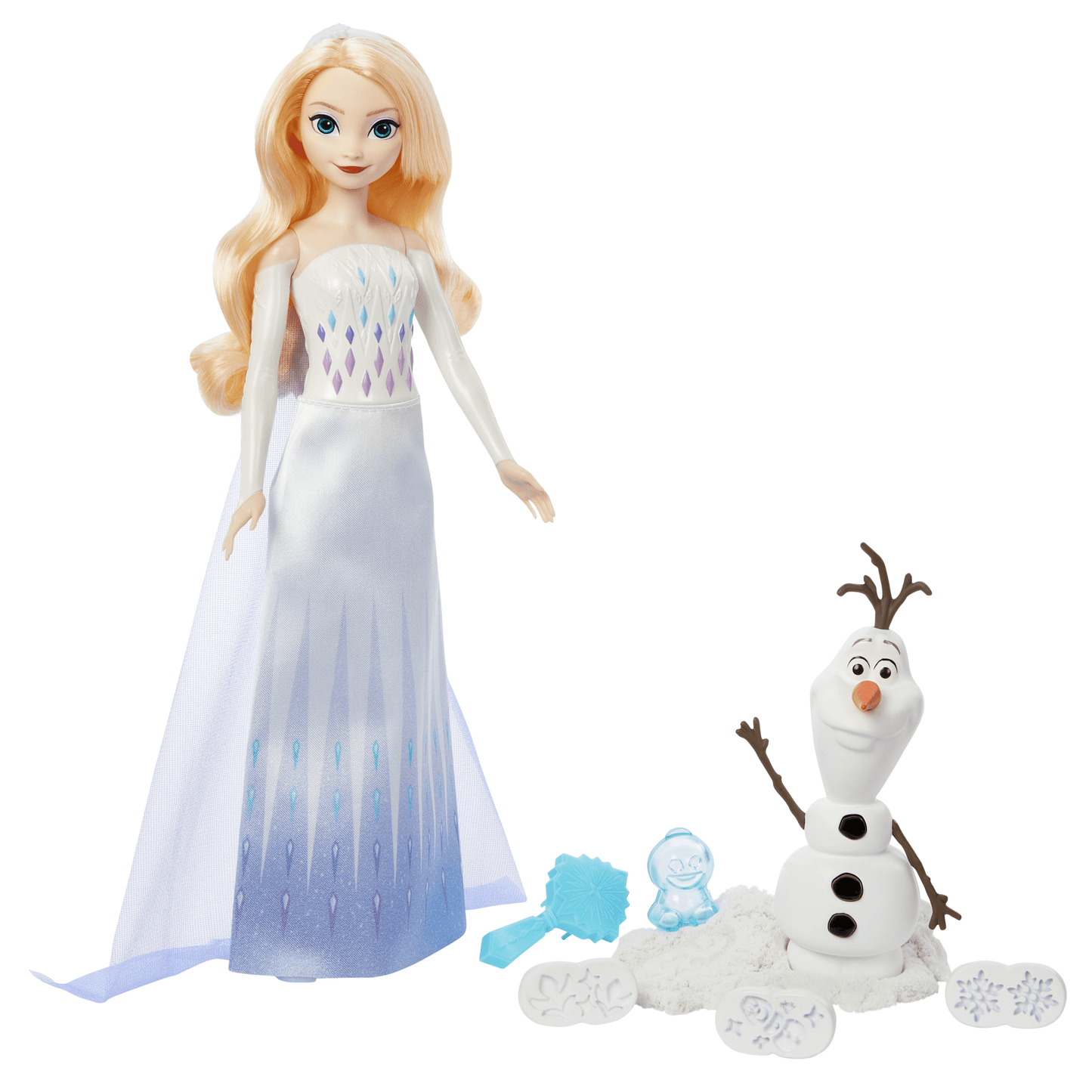 Disney Frozen Elsa & Olaf Adventures With Elsa Doll, Olaf Figure, Moldable Sand & 4 Stampers