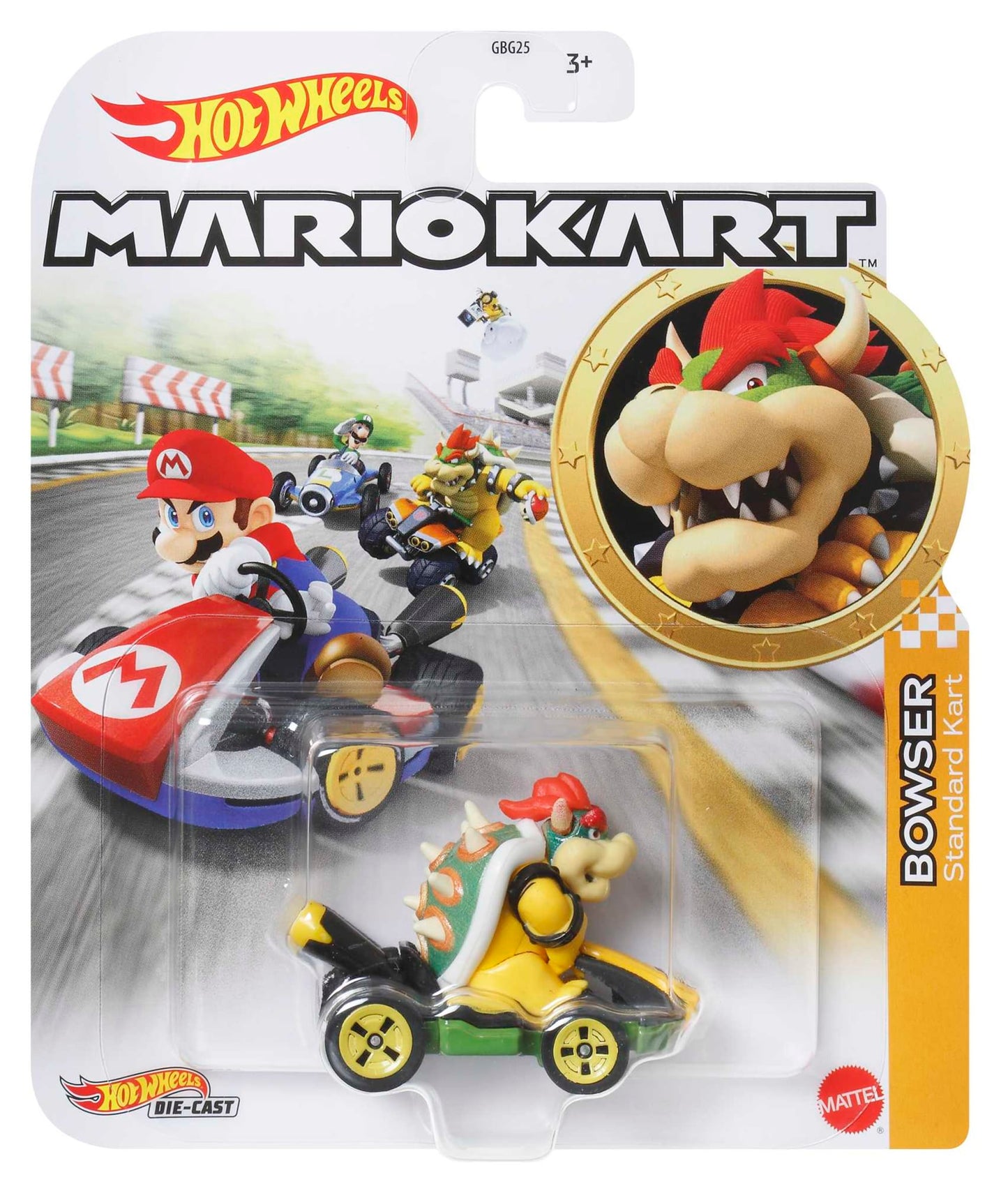 Hot Wheels Mario Kart Vehículo de Juguete Bowser Estándar Kart