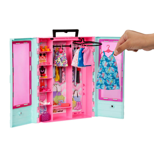 Barbie Coffret de Jeu Armoire Mode, 3 Tenues, Accessoires, 3-8 Ans