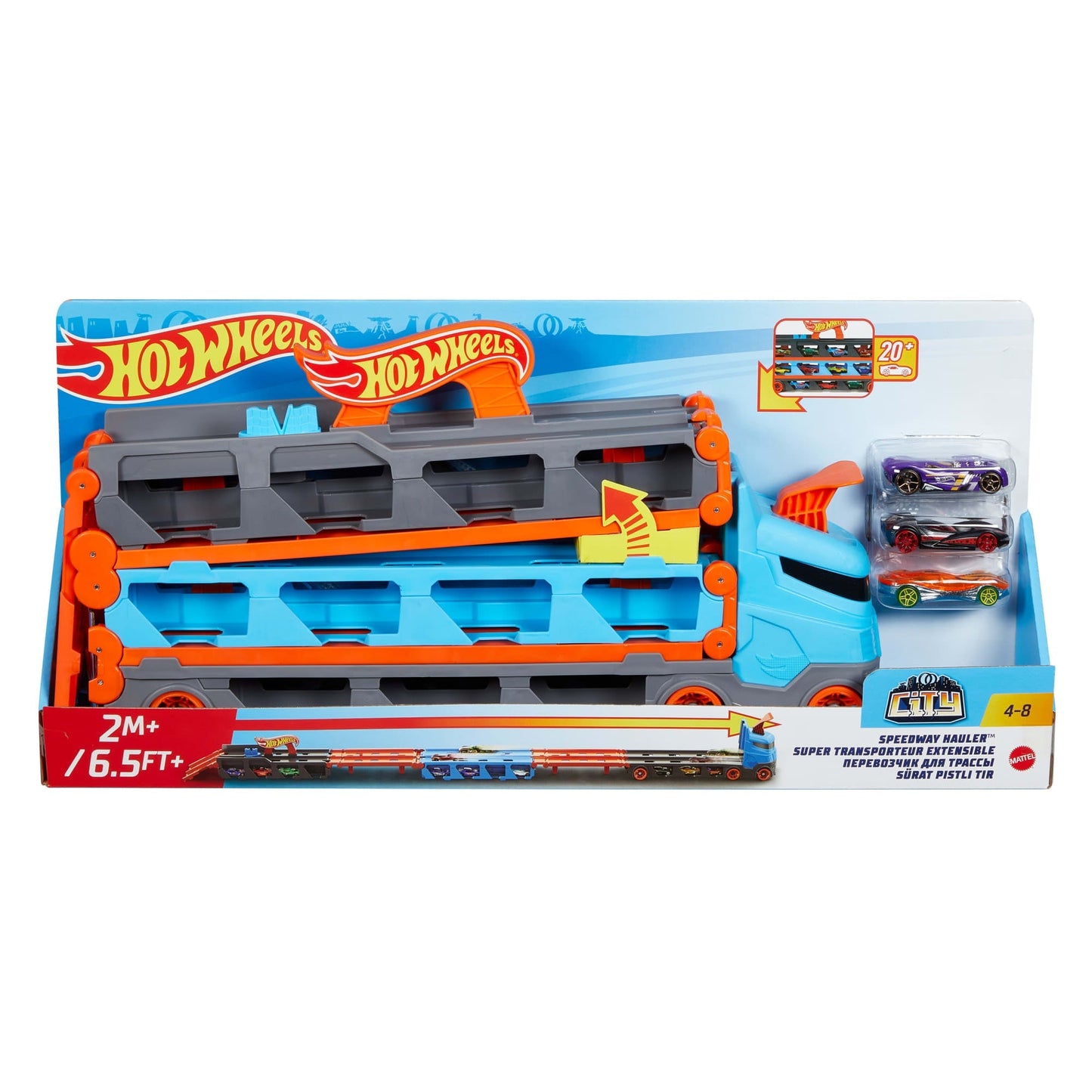 Hot Wheels City Pista de Juguete Remolque Pista de Carreras