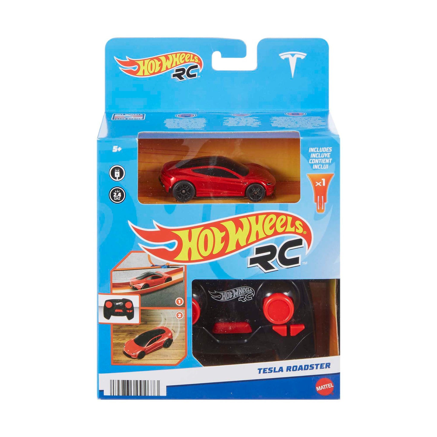 Hot Wheels Rc Tesla Roadster, Échelle 1:64, Véhicule Téléguidé
