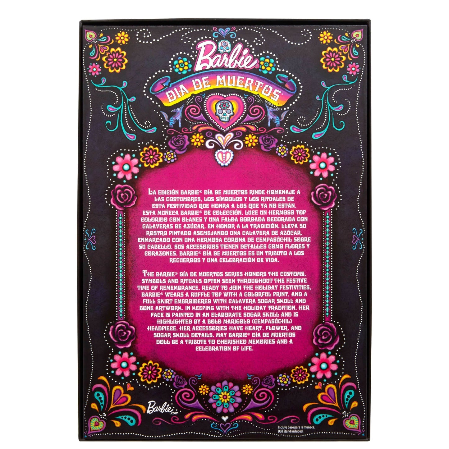 Barbie Signature Día De Muertos 2024 Collectible Doll in Ruffled Black Gown
