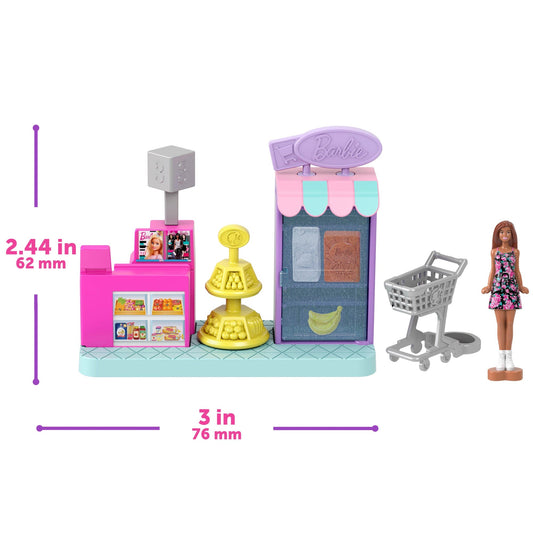 Barbie Mini Barbie Land Dreamhouse & 3 Playsets With 4 1.5-Inch Dolls, Furniture & Accessories