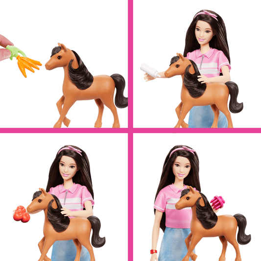 Barbie Detetive A Grande Corrida de Cavalos Conjunto de Brinquedo Cuidado de Póneis com Renee