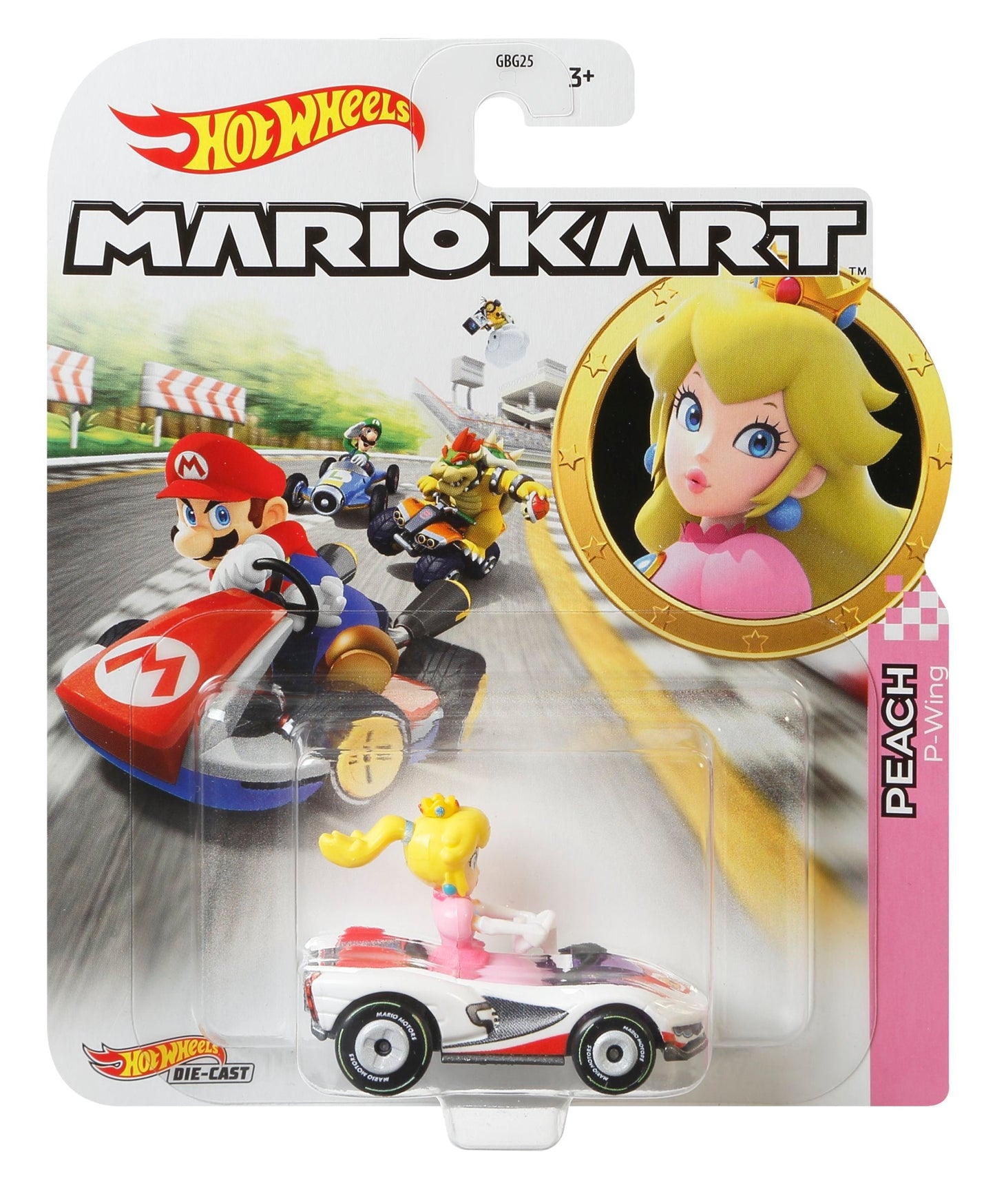Hot Wheels Mario Kart Veículo de Brinquedo Princesa Peach
