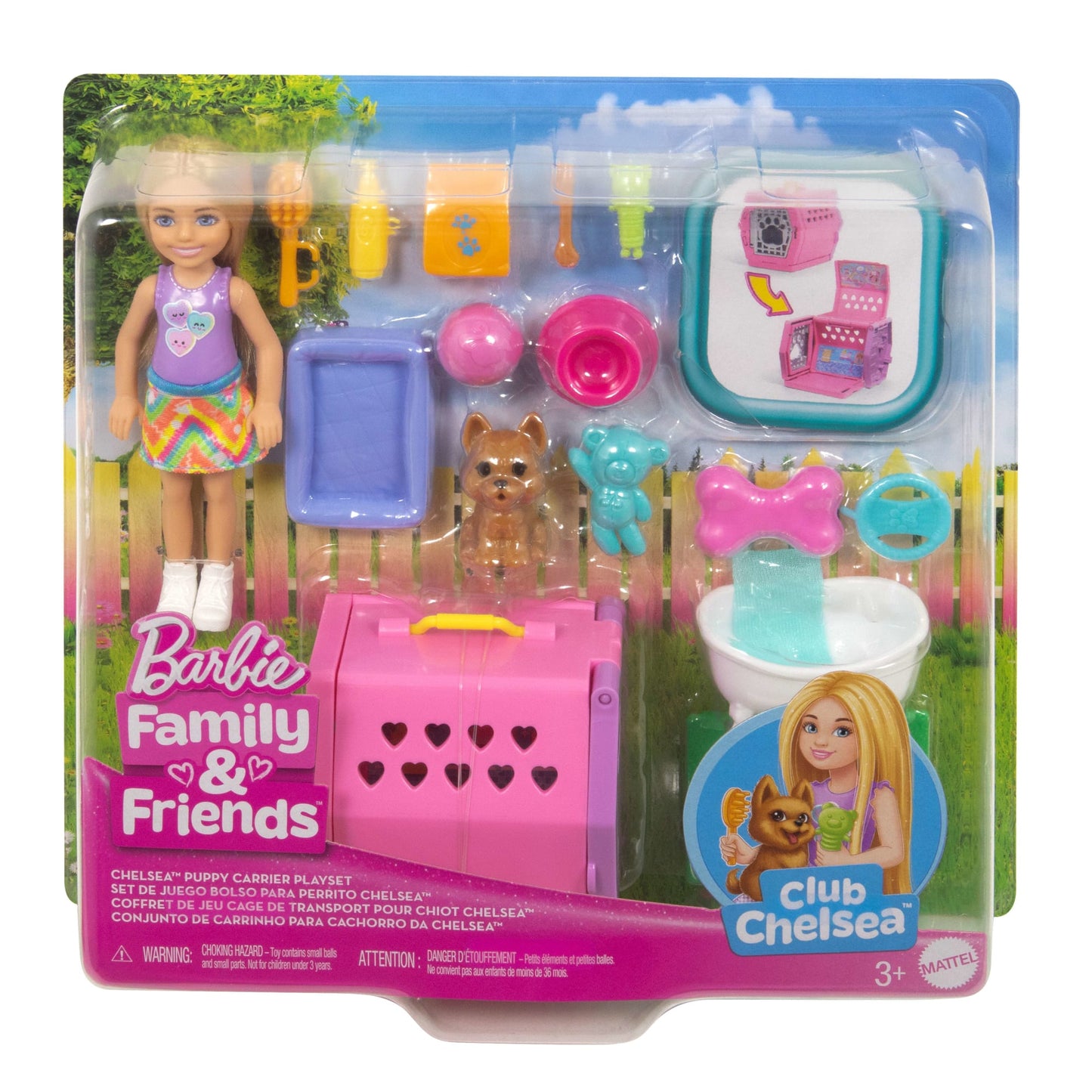 Barbie Chelsea Puppy Carrier Playset, Small Doll And Dog Carrier With Puppy Accessories