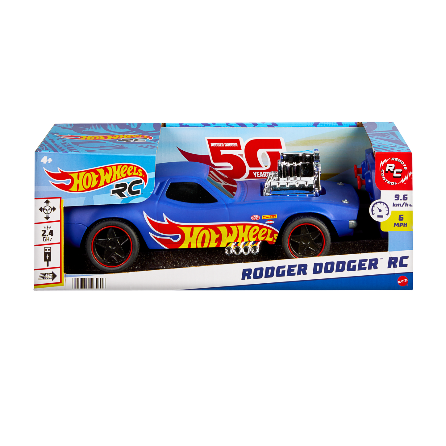 Hot Wheels Véhicule Téléguidé Échelle1:16 Rodger Dodger