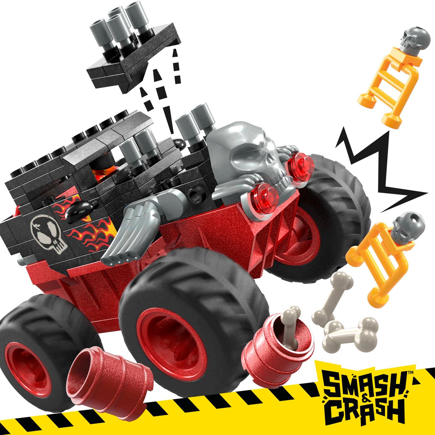 MEGA Hot Wheels Bone Shaker Crush Course Monster Truck Building Set (151 Pcs)