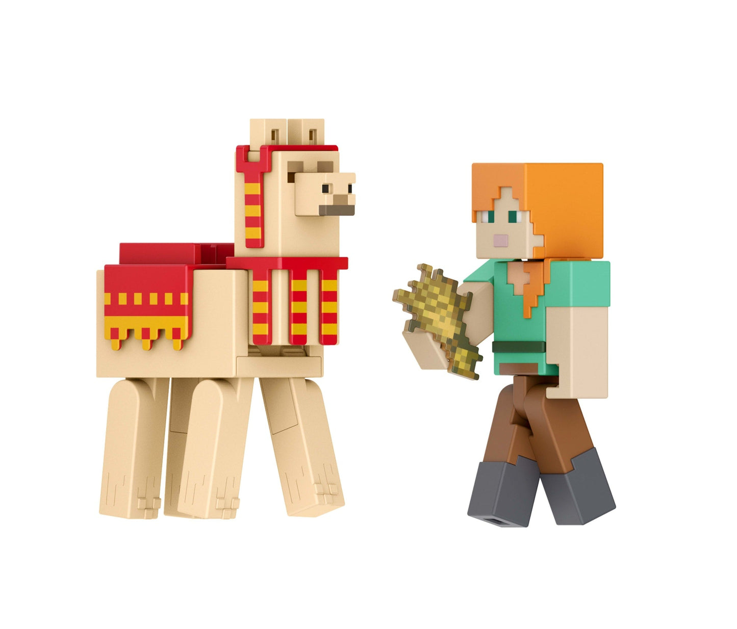 Minecraft Vanilla Figura de Ação Alex e Lhama