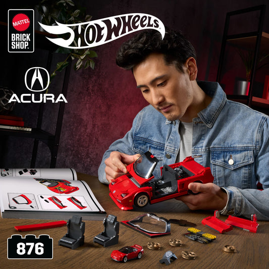 Mattel Brick Shop Hot Wheels ’90 Acura NSX Building Toy (876 Pieces), for Collectors