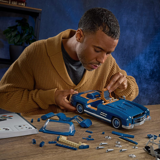 Mattel Brick Shop Hot Wheels Mercedes-Benz 300 Sl, Kit de Construction de Jouets 1600 Pièces de Collection