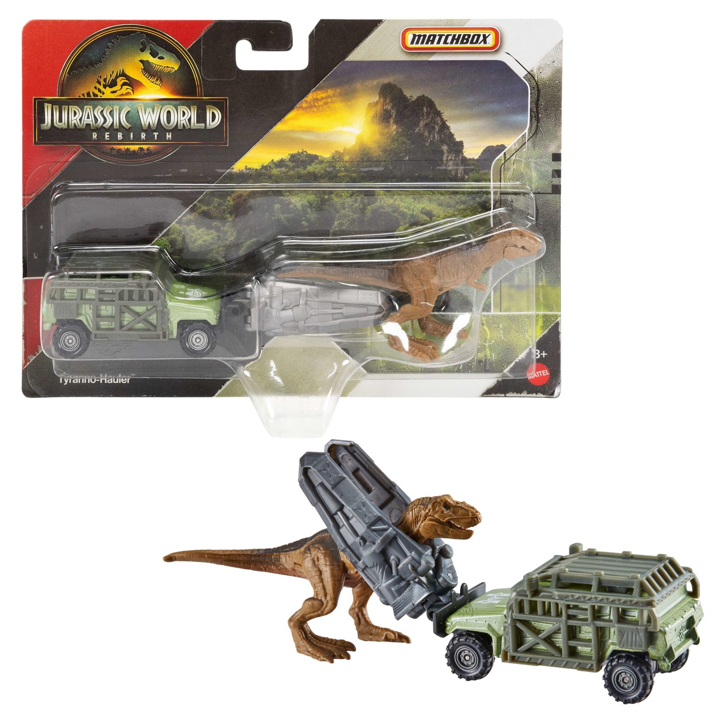 Matchbox Vehículo de Juguete Jurassic World Transportador Dinosaurios