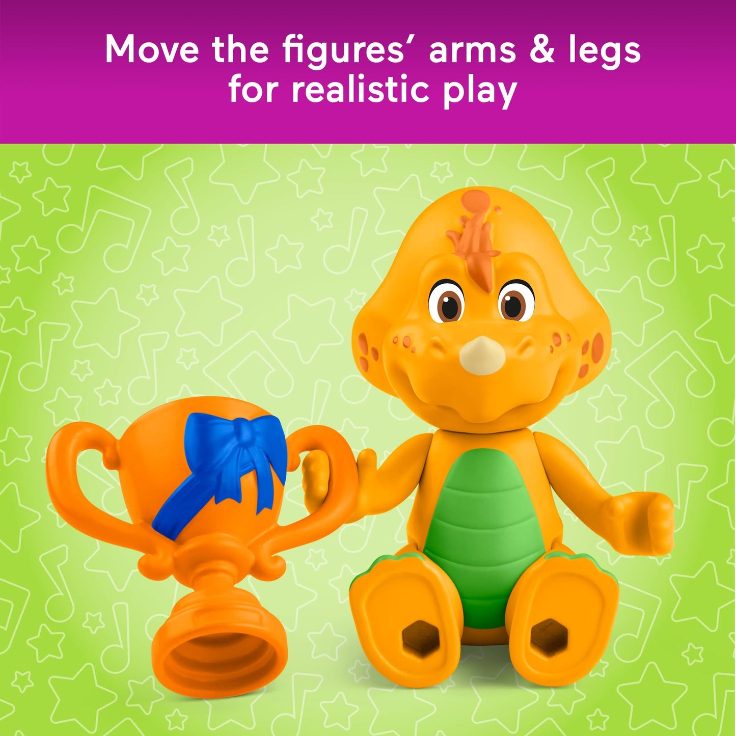 Fisher-Price Barney's World Barney's Friend Mel & Billy Dino Figure Set For Kids, 3 Toys