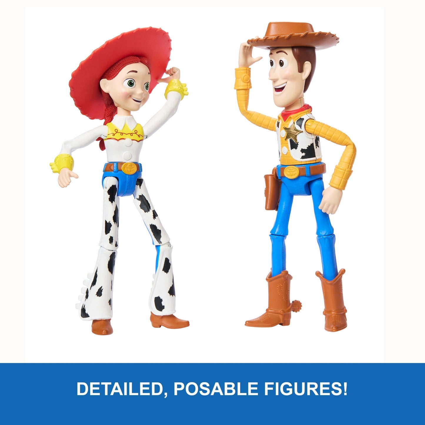 Disney And Pixar Woody & Jessie Action Figure Pack, 7-Inch Scale Posable Authentic Character Dolls