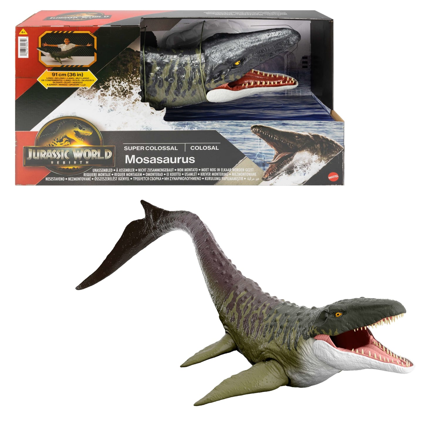 Jurassic World Dinosaurio de Juguete Rebirth Super Colossal Mosasaurus