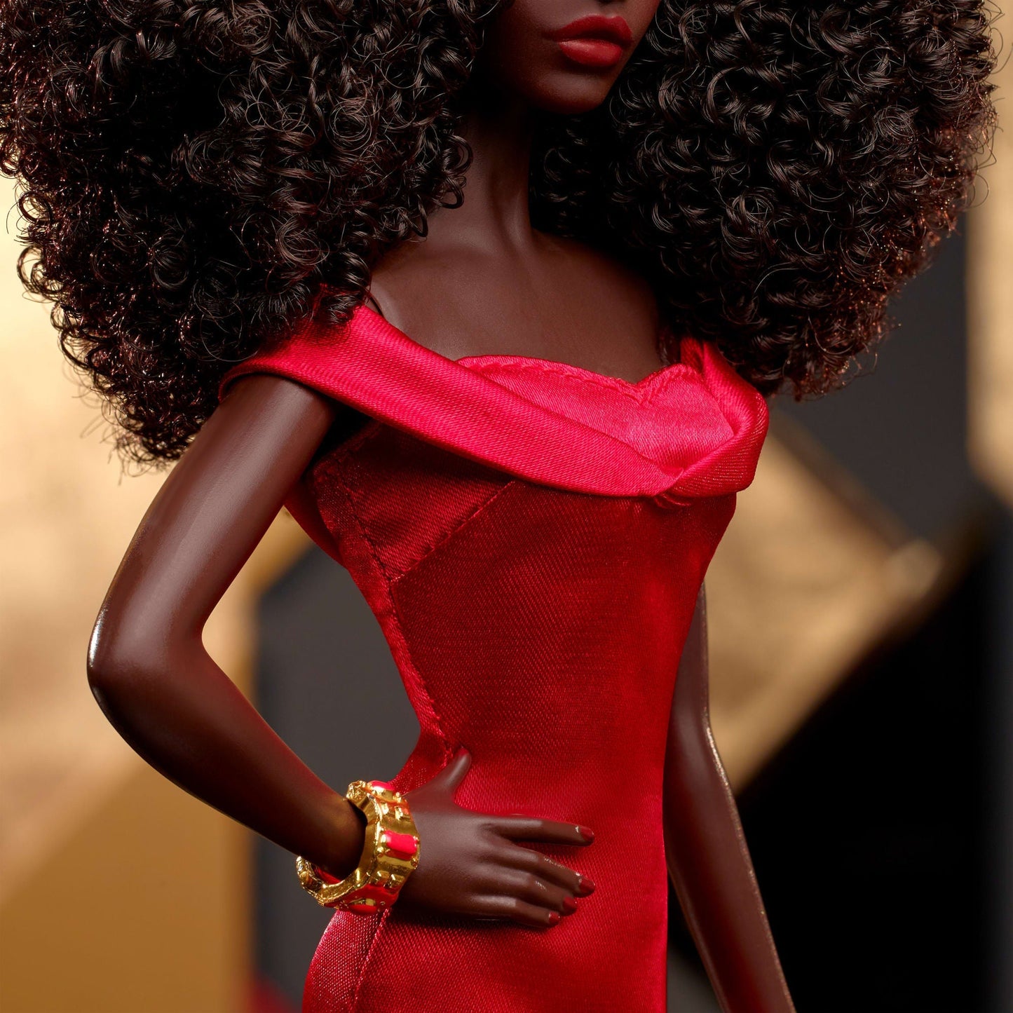 Barbie Signature Collectible Doll in Red Gown, 45th Anniversary Black Barbie By Kitty Black Perkins