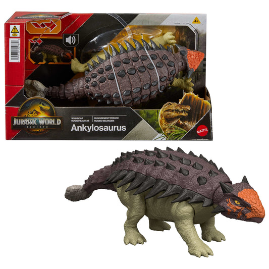 Jurassic World Dinossauro de Brinquedo Rebirth Rugido Selvagem Euoplocephalus