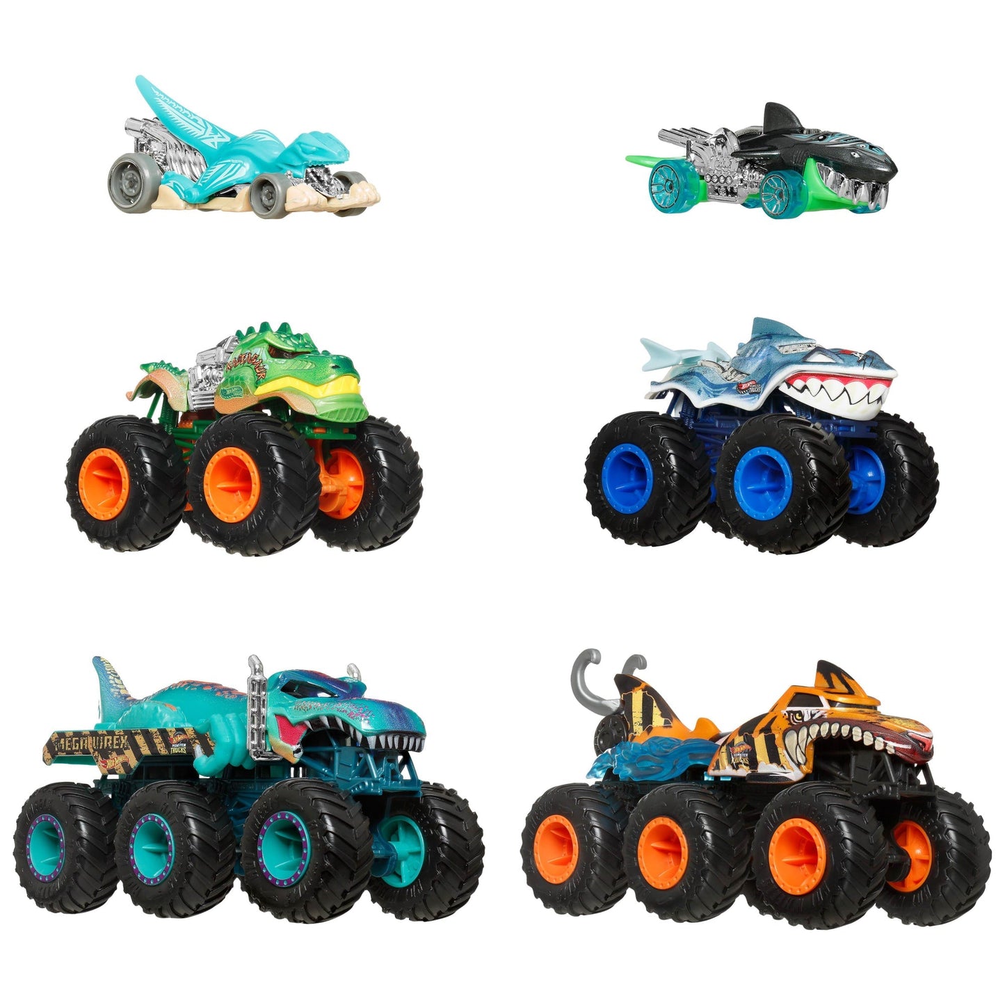 Hot Wheels Monster Trucks Vehículo de Juguete Shark vs Dino Multipack