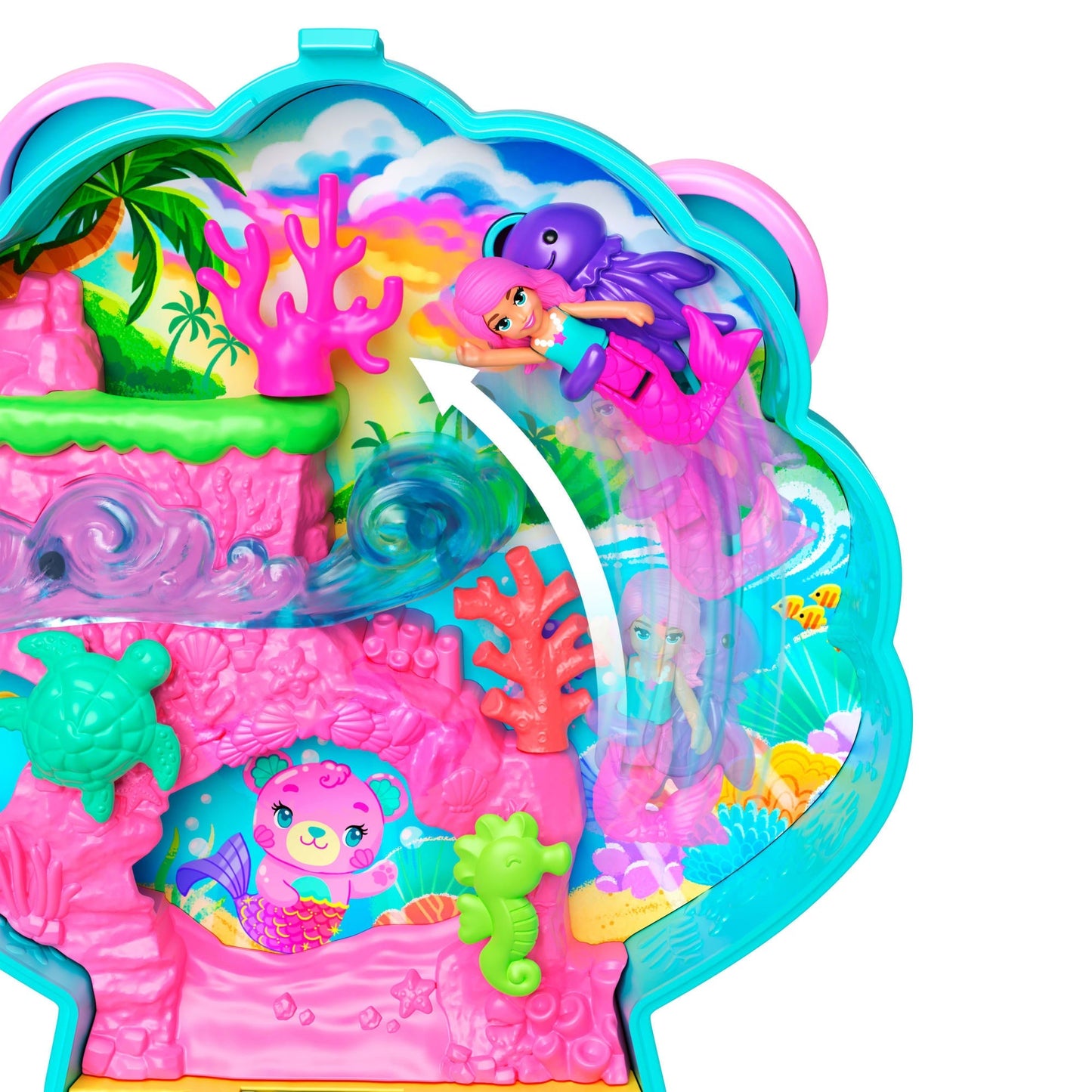 Polly Pocket Set de Juego Compacto Isla de Glitter