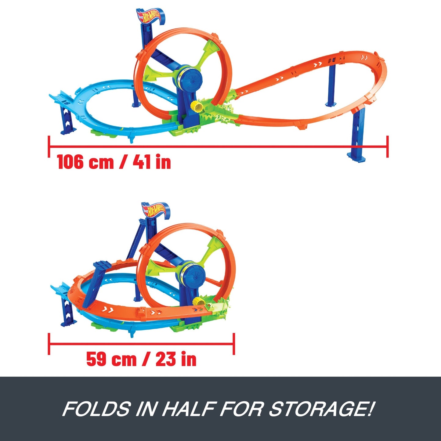 Hot Wheels Rapid Launch & Loop Playset With 1:64 Scale Die-Cast Toy Car, Crash & Track Set