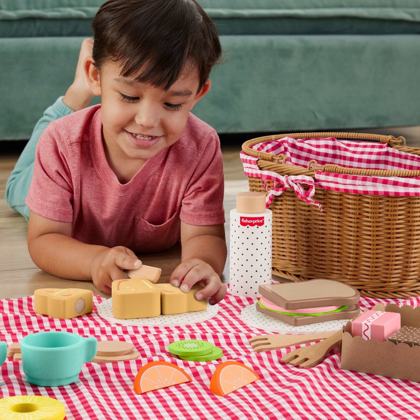 Fisher-Price Juguete para Bebés Canasta de Picnic de Madera