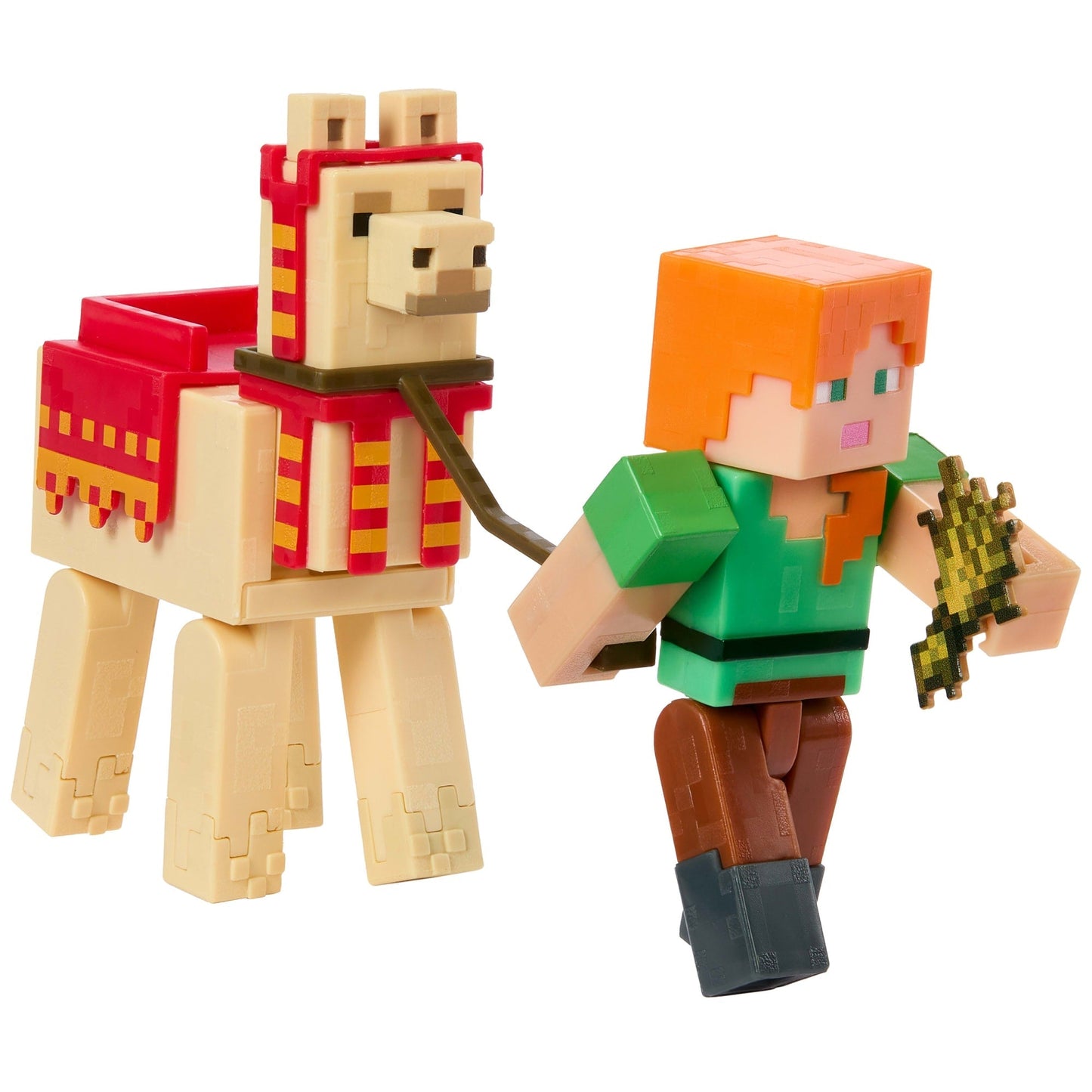 Minecraft Vanilla Figura de Ação Alex e Lhama