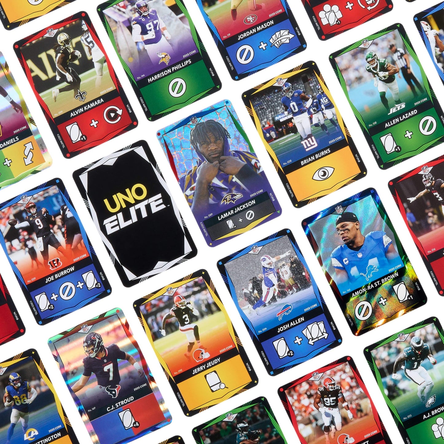 UNO Elite NFL Juego de Cartas Booster Set