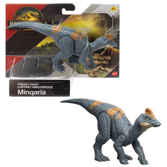 Jurassic World Rebirth Frenzy Pack Minqaria Dinosaur Figure, Authentic Toy, Digital Play