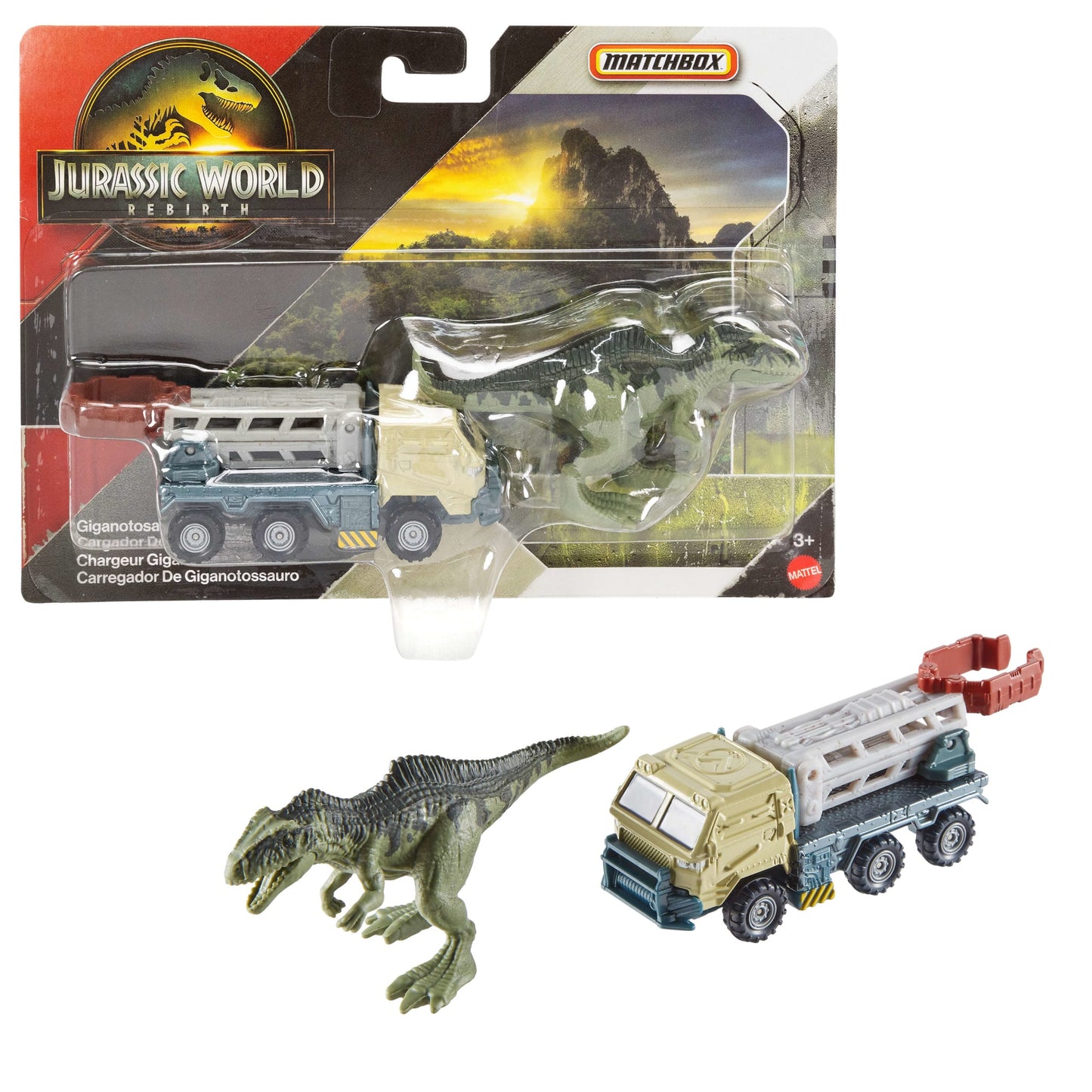 Matchbox Vehículo de Juguete Jurassic World Transportador Dinosaurios