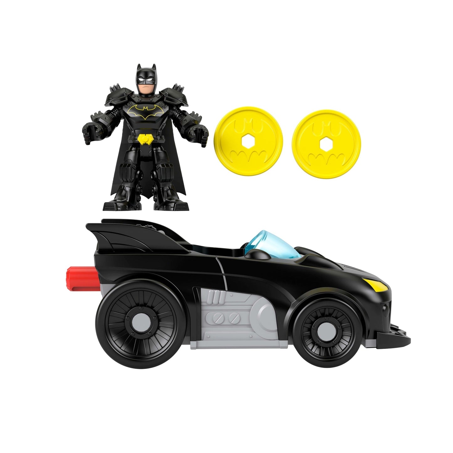 Fisher-Price Imaginext DC Super Friends Metal Force Batmobile Toy Car & Batman Action Figure Set