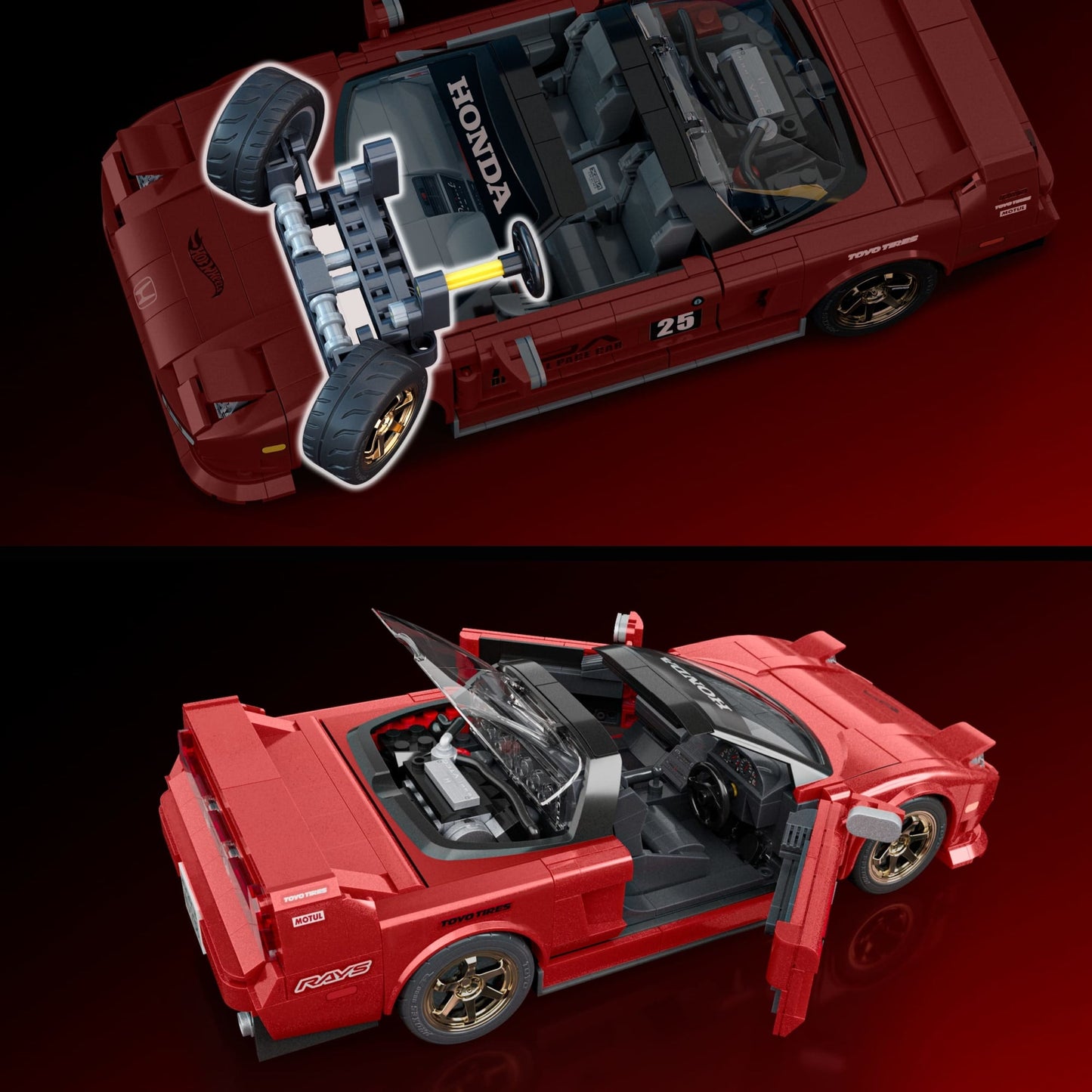 Mattel Brick Shop Hot Wheels Acura Nsx 1990, Kit de Construction de Jouets 876 Pièces, de Collection