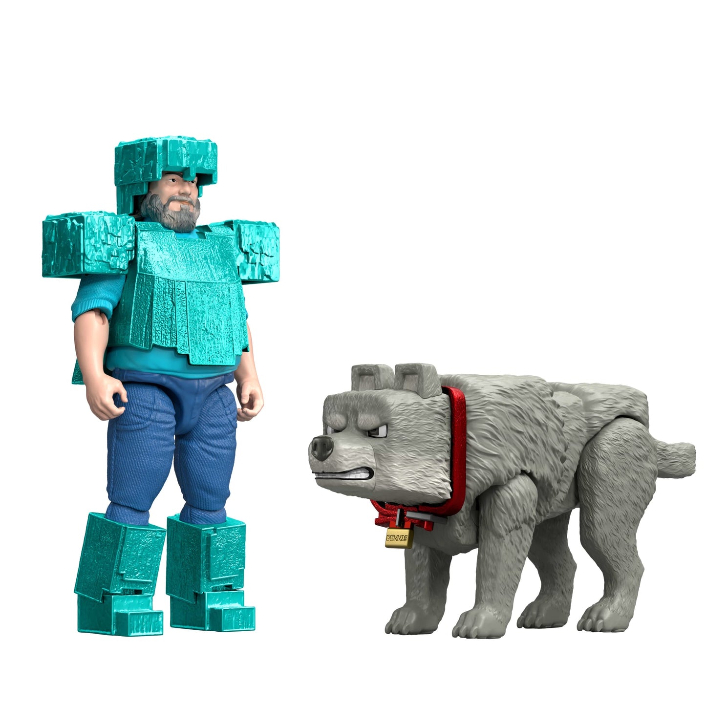 Minecraft La Película Figura de Acción Steve y Lobo 2-Pack