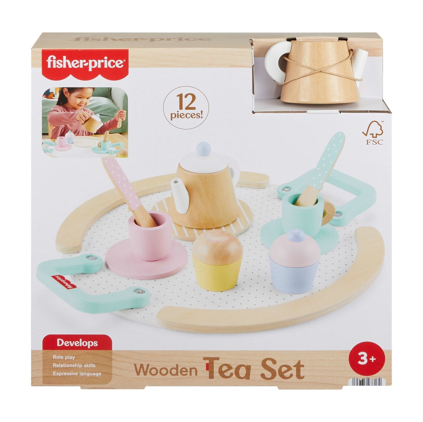 Fisher-Price Juguete para Bebés Juego de Té de Madera