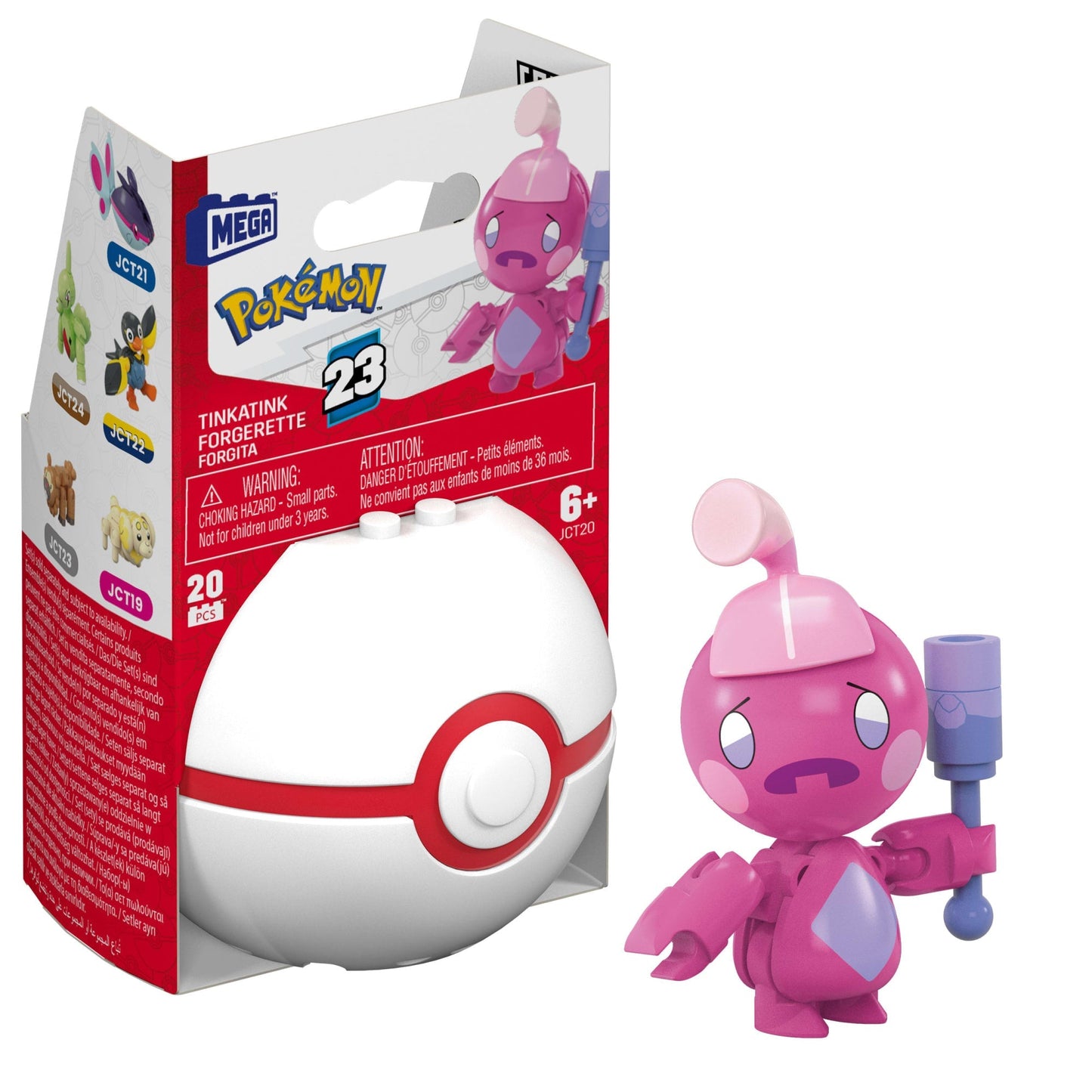 MEGA Pokémon Jogo de Construção Pokébola Colecionável Tinkatink