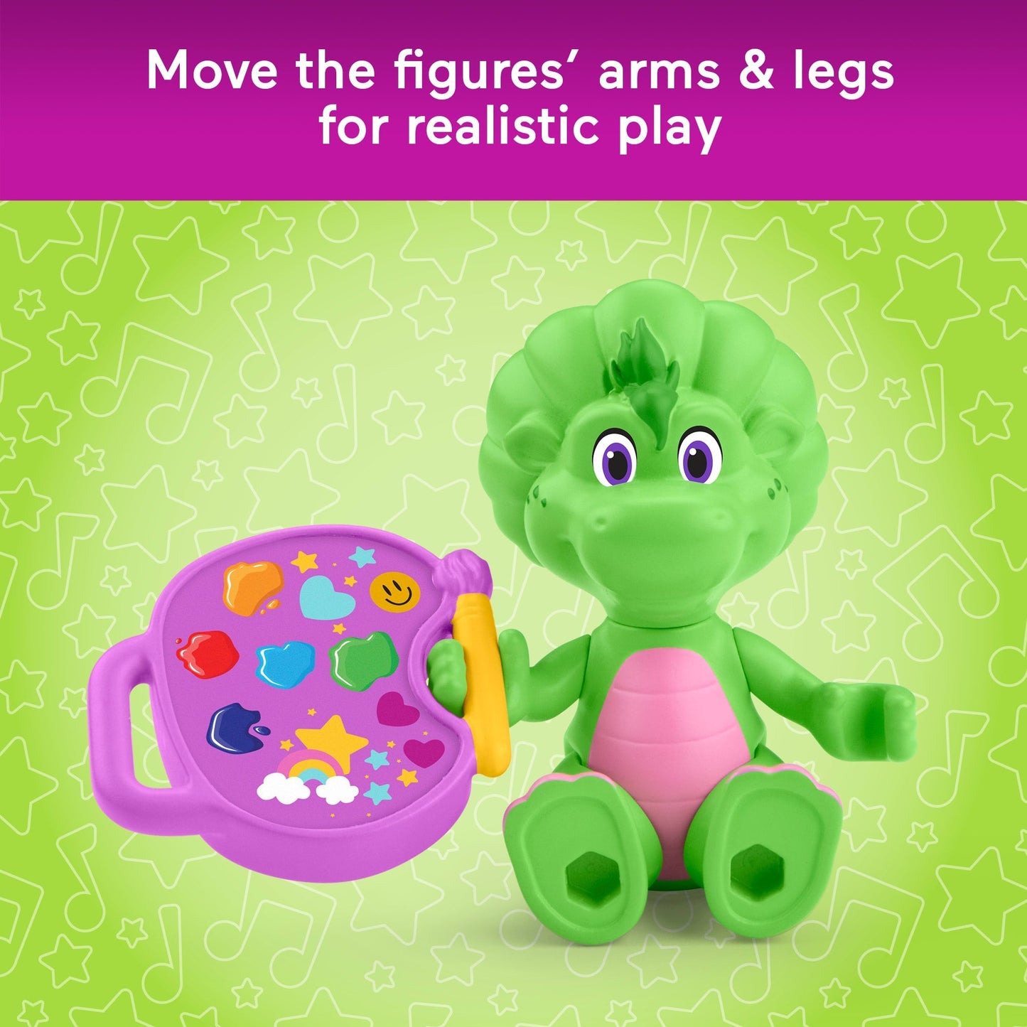 Fisher-Price Barney's World Barney's Friend Vivie & Baby Bop Figure Set For Kids, 3 Toys