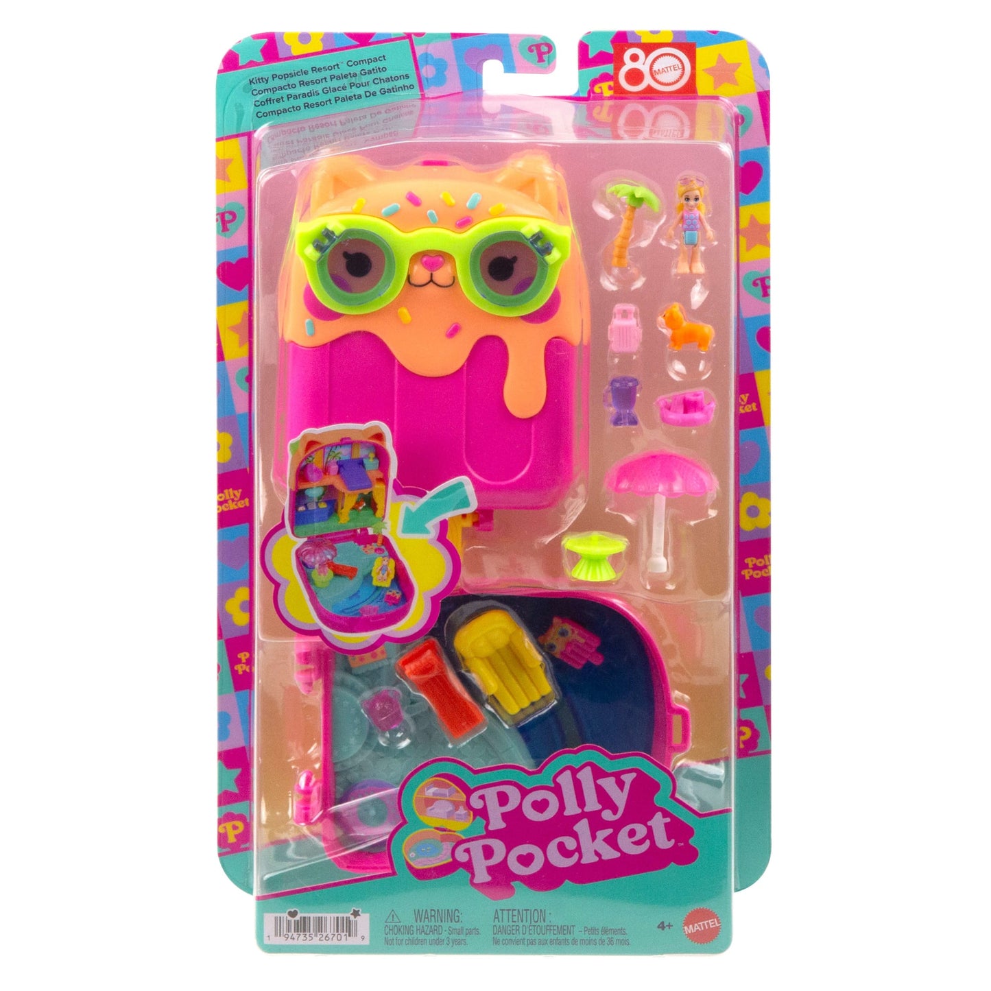 Polly Pocket Conjunto de Brinquedo Compacto Resort Paleta de Gatinho