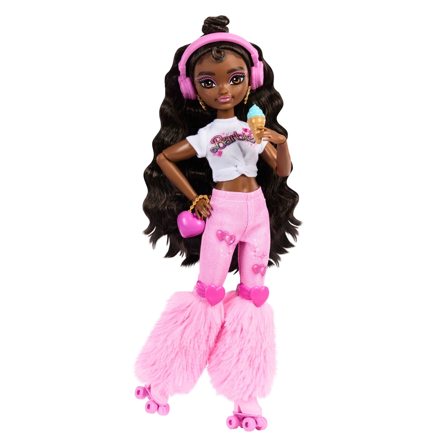 Dream Besties Barbie “Brooklyn” Roller Skating Fashion Doll With 9 Music & Video Themed Accessories
