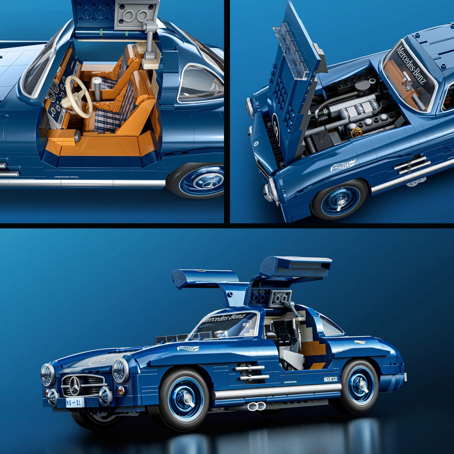 Mattel Brick Shop Hot Wheels Juguete de Construcción Premium Mercedes Benz 300 SL