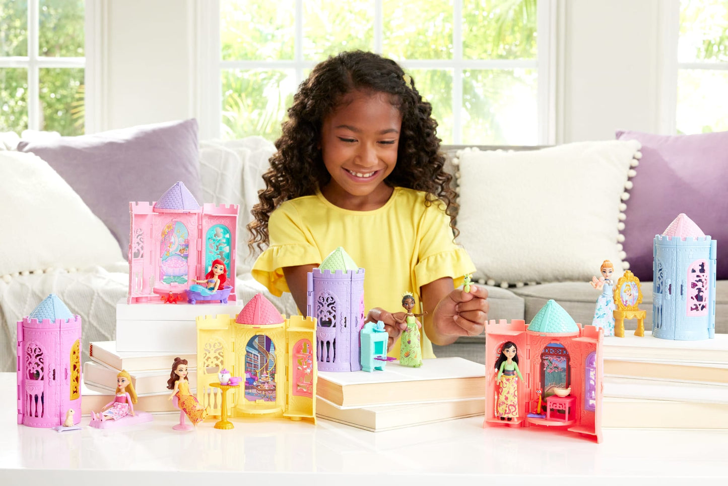 Disney Princess Or Villains Tower Surprise Small Doll & Stacking Playset Accy (Characters May Vary)