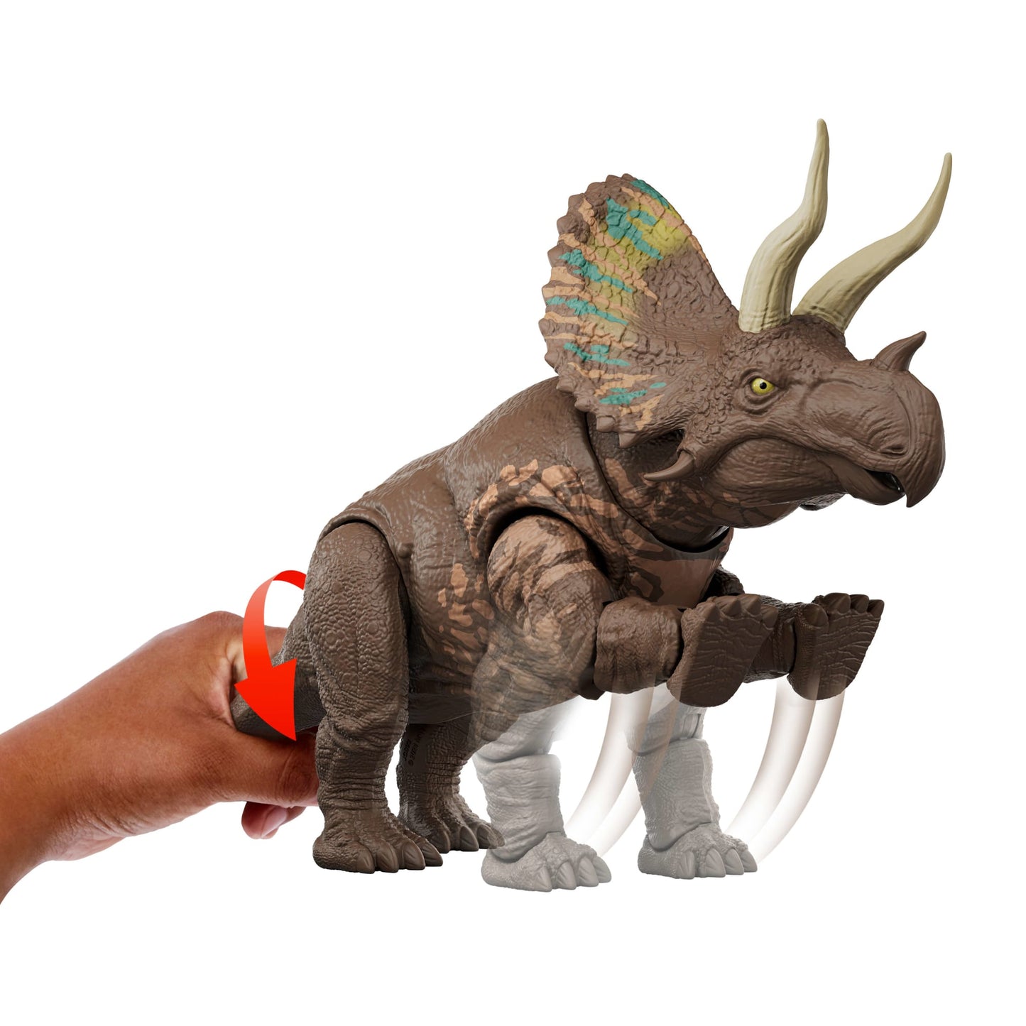 Jurassic World Dinossauro de Brinquedo Rebirth Rastreadore Gigantes Eotriceratops