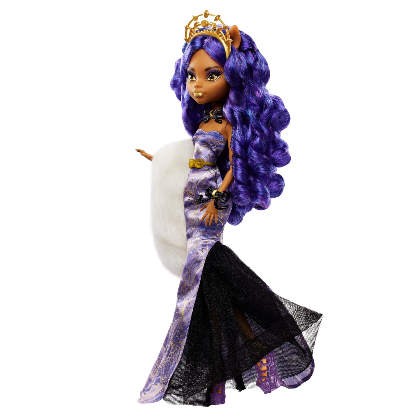 Monsterhigh-Fêtes de Fin D’Année-Poupée Clawdeen Wolf Robe Violette