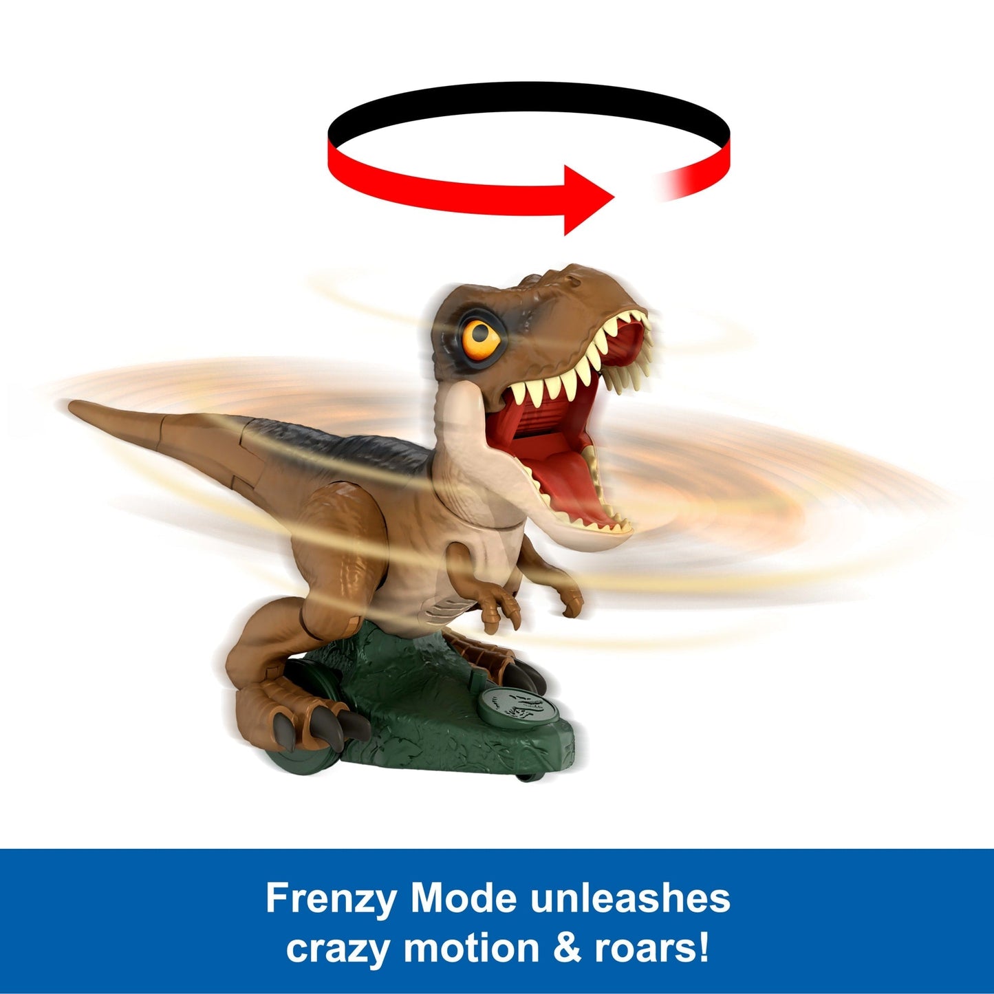 Jurassic World Roarin’ Frenzy T Rex RC Toy, Motorized Remote Control Tyrannosaurus Rex Dinosaur