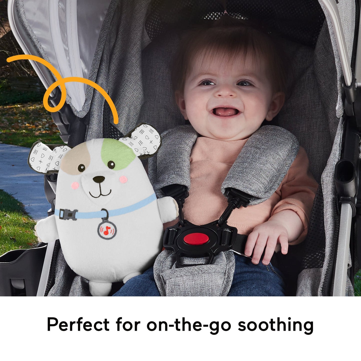 Fisher-Price Calming Vibes Puppy Soother Portable Sound Machine Plush Toy For Newborns