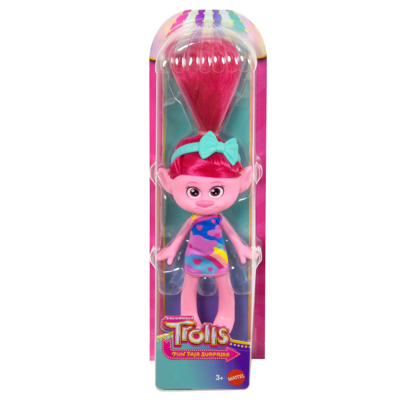 Dreamworks Trolls Fun Fair Surprise Trendsettin’ Queen Poppy Fashion Doll inspired By The Series