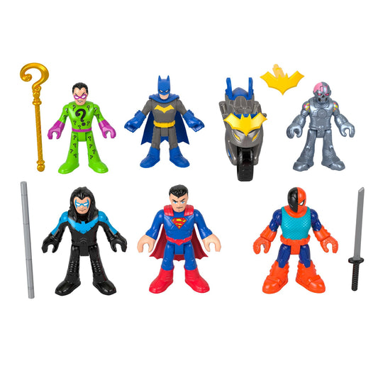 Imaginext DC Super Friends Deluxe Figure Pack Batman Toys For Preschool Kids, 9 Pieces