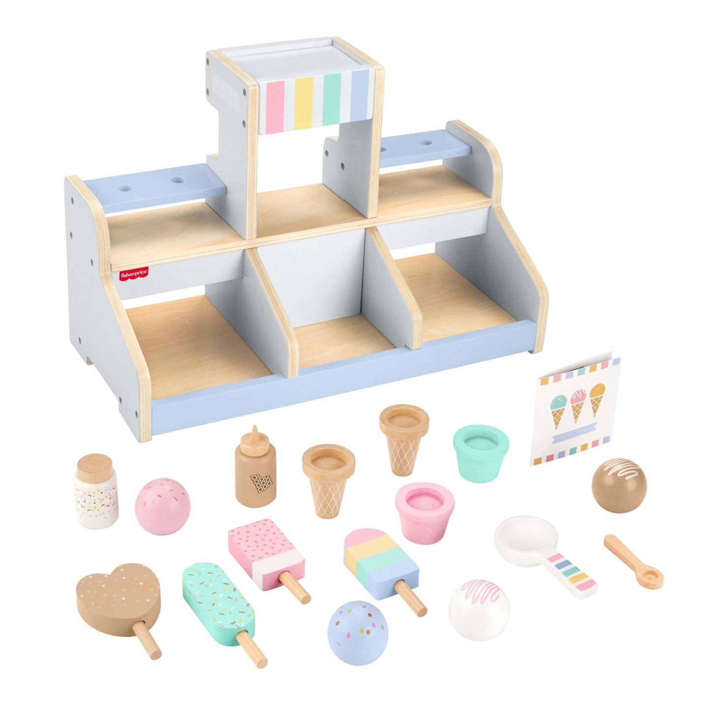 Fisher-Price  Coffret  Bar Laitier en Bois, 18Éléments en Bois