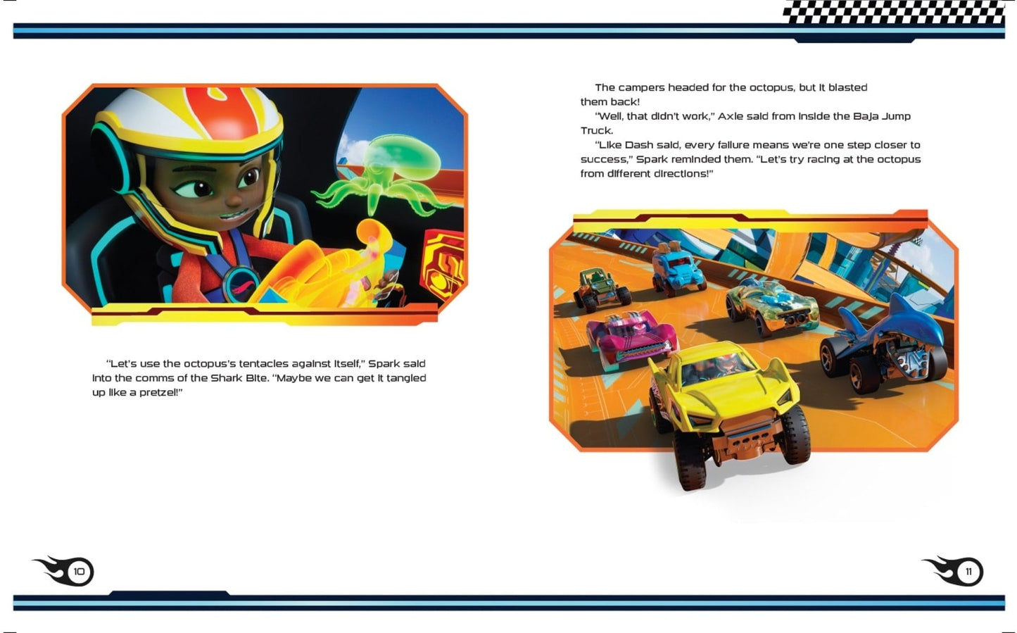 Hot Wheels Let's Race: Attack Of The Giant Octopus Paperback Book With Stickers, Based On The Series
