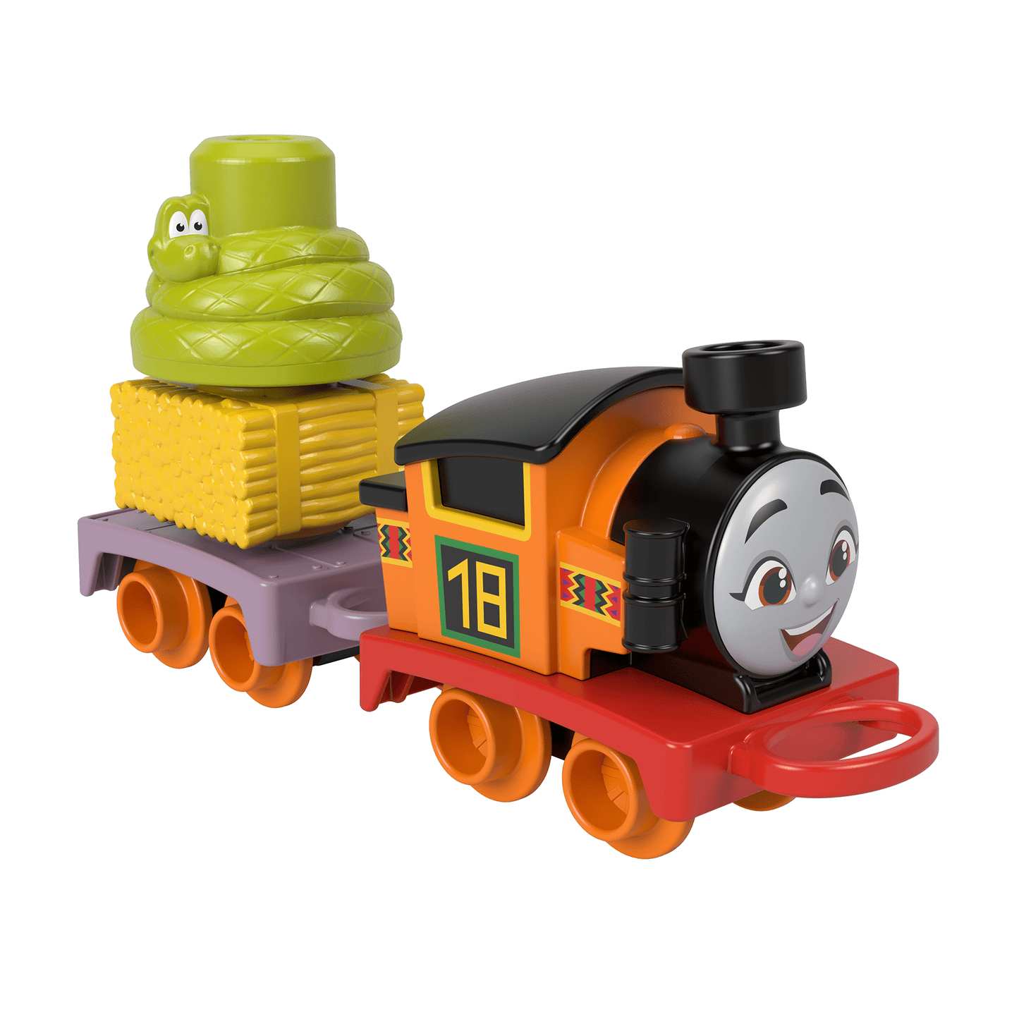 Thomas & Friends My First Nia Push-Along Toy Train With Stacking Cargo For Toddlers