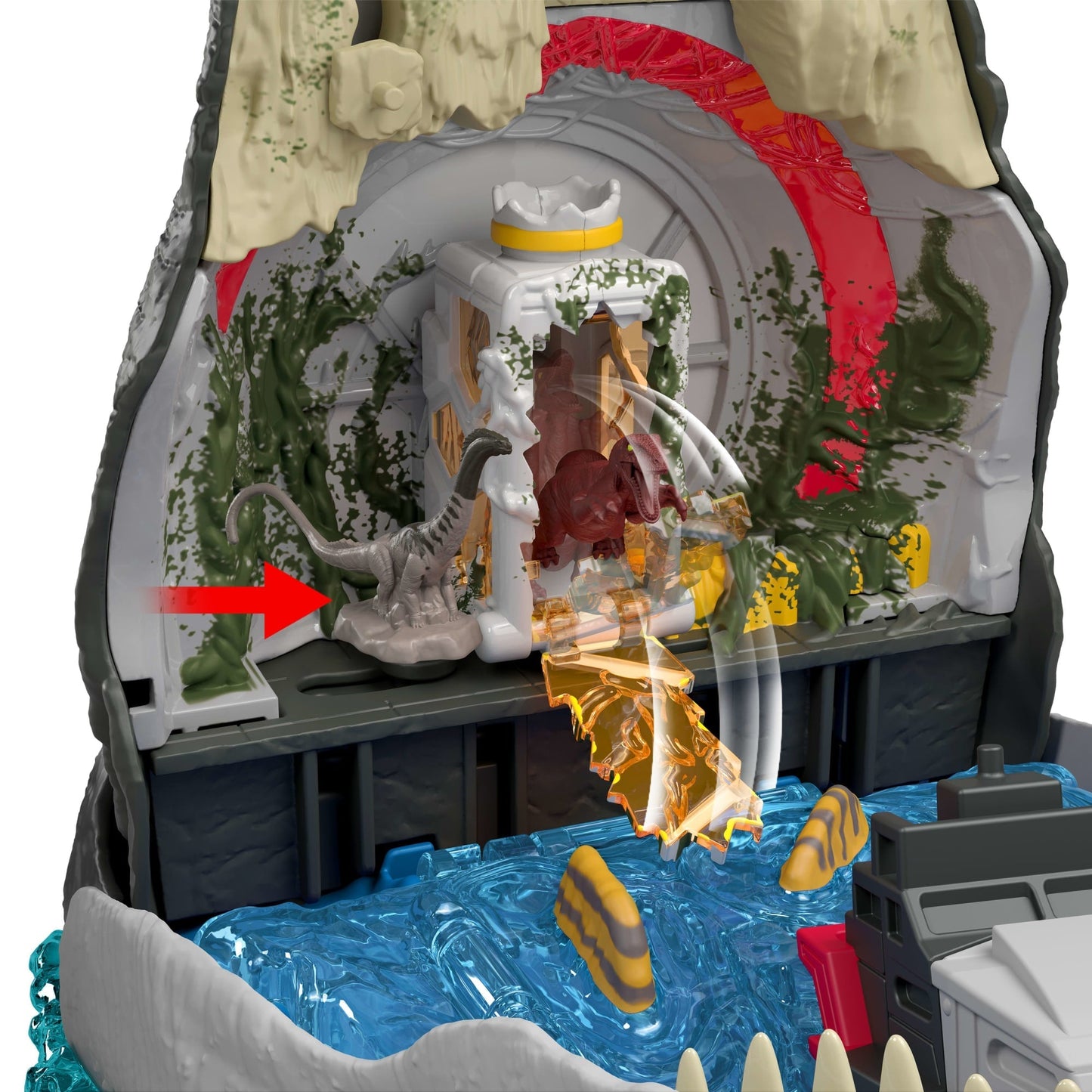 Coffret de Jeu Mosasaure Jurassicworld: Renaissance de Luxe, 7Fonctions et Effets Sonores Interactifs, 6Micro Figurines